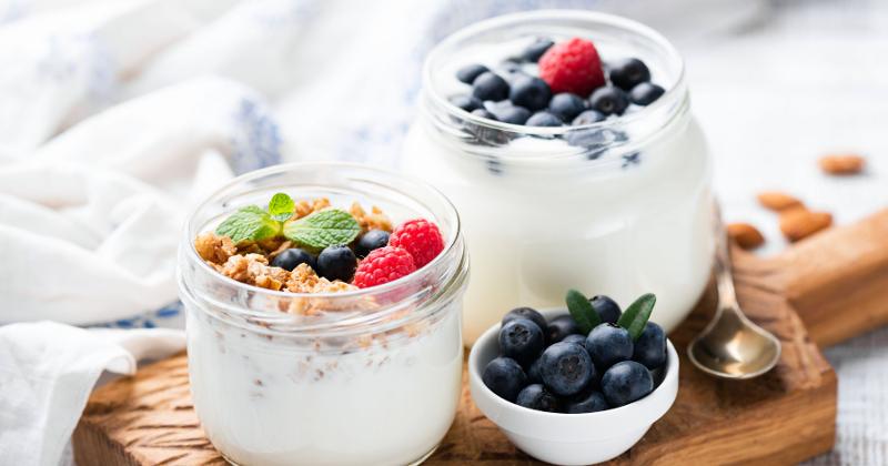 yogurt and berries. 